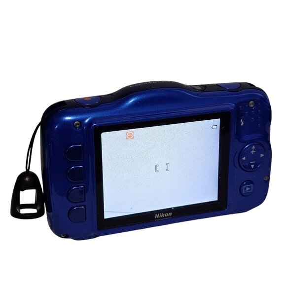 Nikon COOLPIX S32 13.2MP Digital Camera Blue Waterproof Box Battery Charger Card - Picture 12 of 16